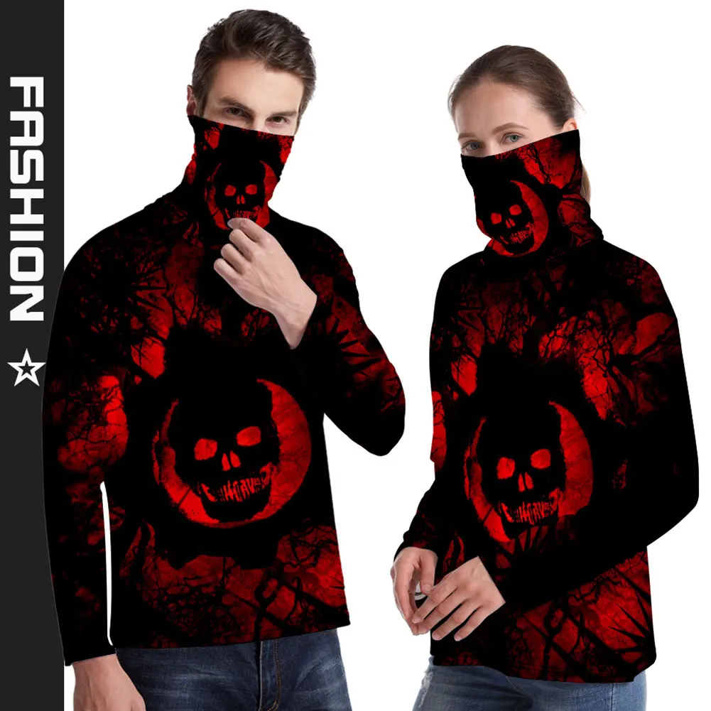 

The Walking Printed Hoodie Sweatshirts Fashion Casual Pullover Men Women Halloween Streetwear Hoodies scarf
