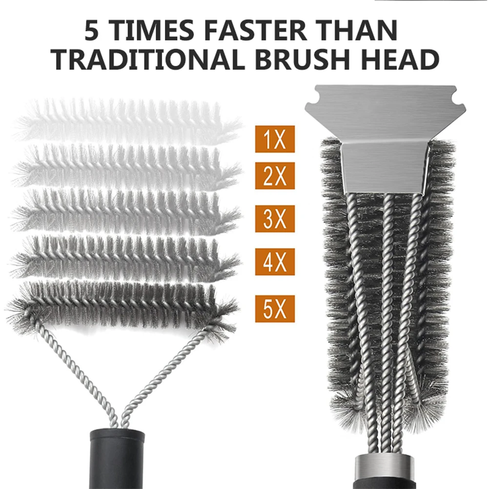 

Grill Brush Scraper Best BBQ Cleaner Perfect Tool Stainless Steel Ideal Barbecue Accessories Cleaning Brush Best Tools Types