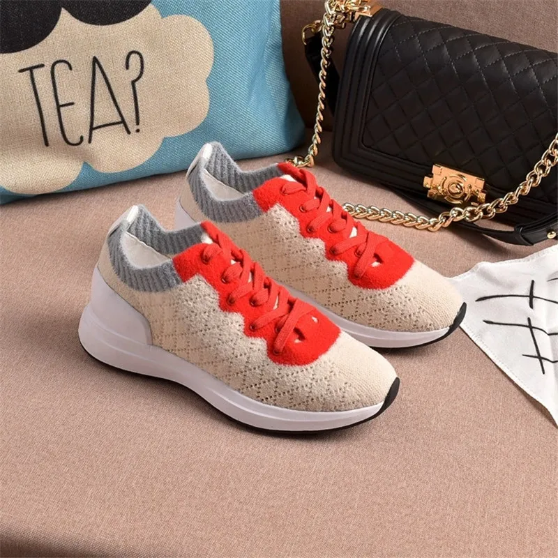 

Woman Shoes Cross Lace Shoes Women Colorful Flat Sneakers Women Round Toe Rubber Shoes Casual All-match Women's Zapatos De Mujer
