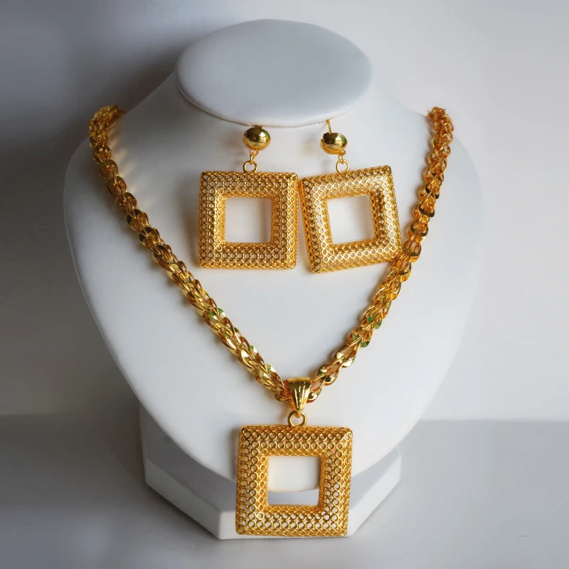 

Wando Hot Women Fashion Gold Color Wedding Jewelry Set For Women Girl African Nigerian Jewrlry Wedding Women Jewelry Set Gift