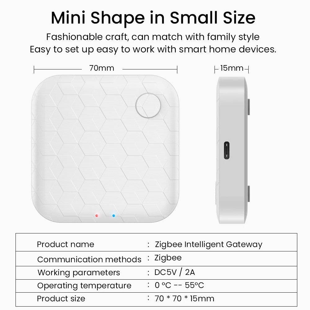 

Zigbee Smart Hub Gateway Smart Home Bridge Wireless APP Remote Control Voice Control for Alexa Google Home Smart Zigbee Gateway