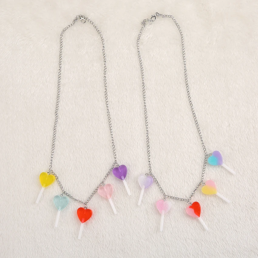 Милые разноцветные Украшения из смолы в виде сердца для детей подарок на день