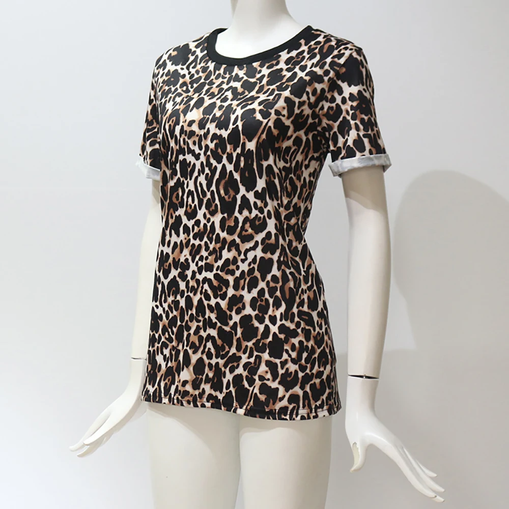 

Yming Harajuku Leopard Print Women Tee Shirt Casual Tops Sexy Summer Tshirt Vintage Ladies T-Shirt Streetwear Camiseta Mujer