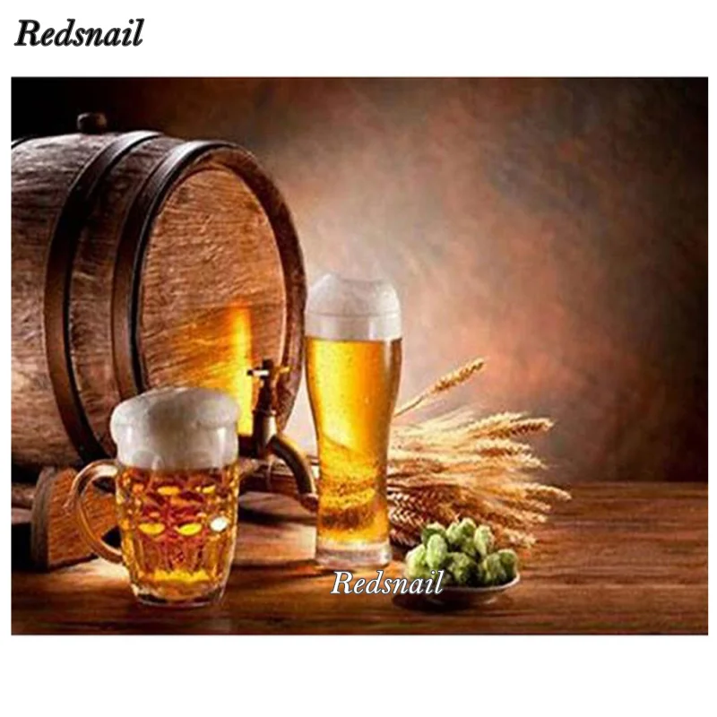 Квадратная круглая алмазная живопись пиво Алмазная вышивка наборы 5d мозаика