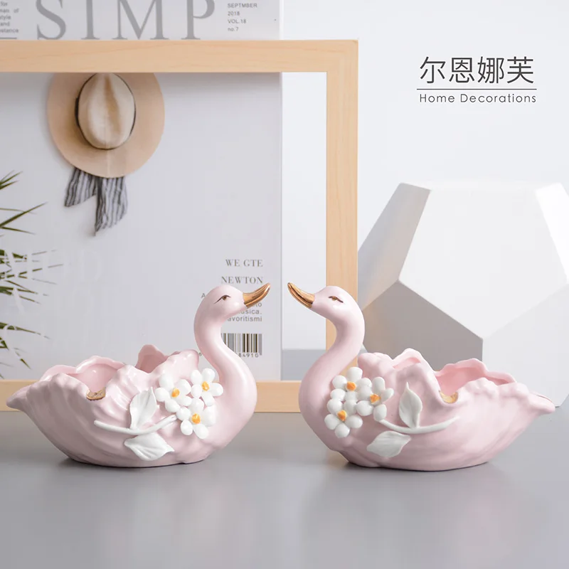 1 шт. синий порошок из европейской керамики лебедь пепельница Домашняя мода