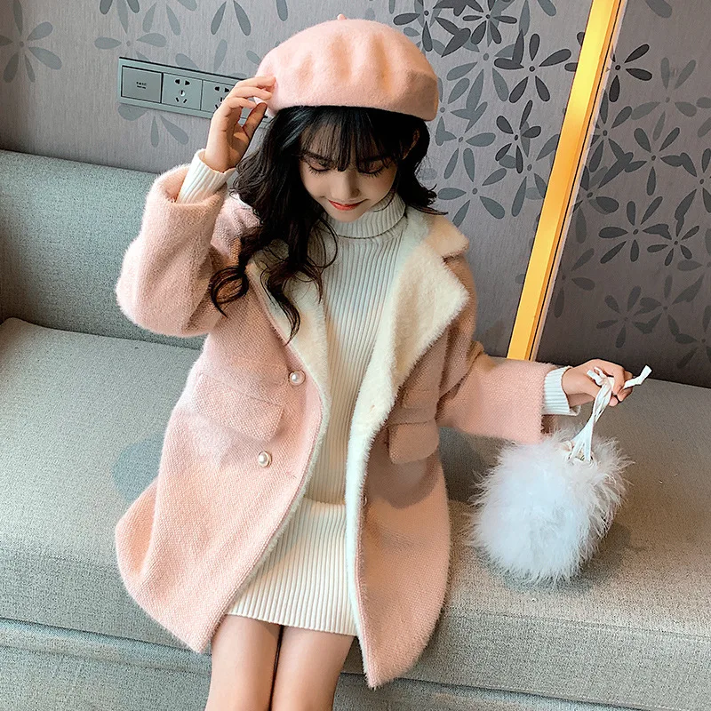 Шерстяное зимнее пальто для девочек верхняя одежда | Мать и ребенок