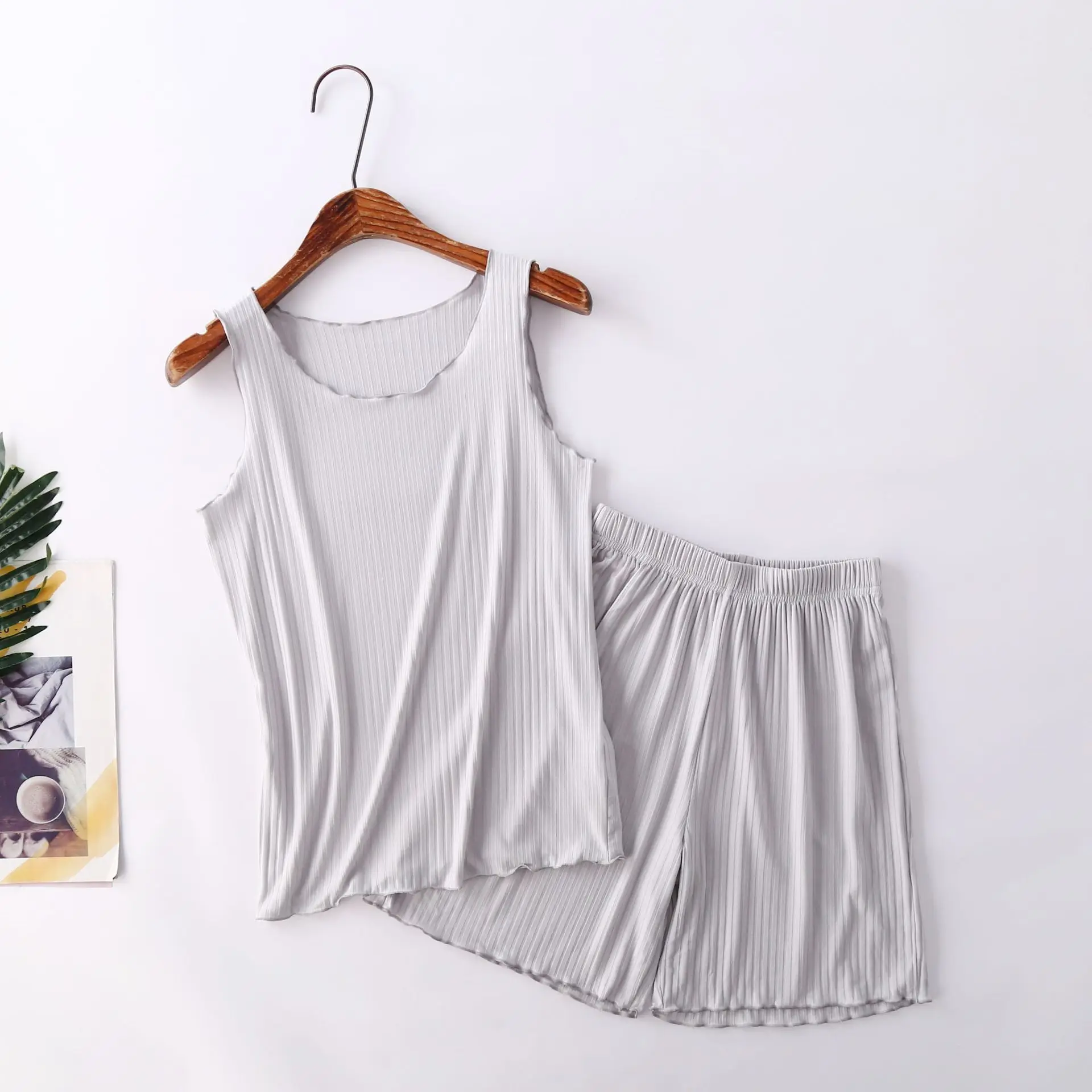 Одежда для сна из модала пижамы женщин новый жилет шорты женский комплект без