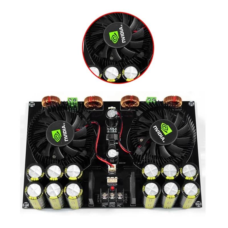 

Tda8954Th Audio Digital Power Amplifier Board 420Wx2 High Power Two Channel With Fan Amplificador For 4-8Ohm Speaker