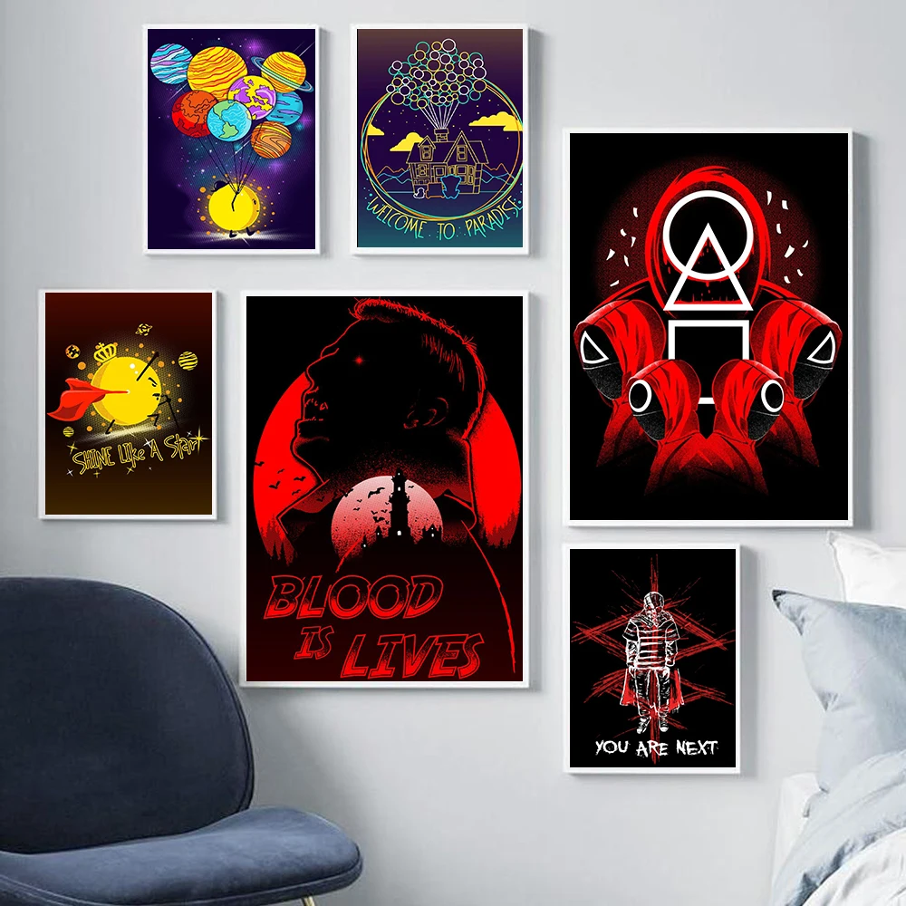 

Korean Pop TV Squid Game Wall Art Canvas Painting Nordic Posters and Prints Wall Pictures for Living Home Decoration Frameless