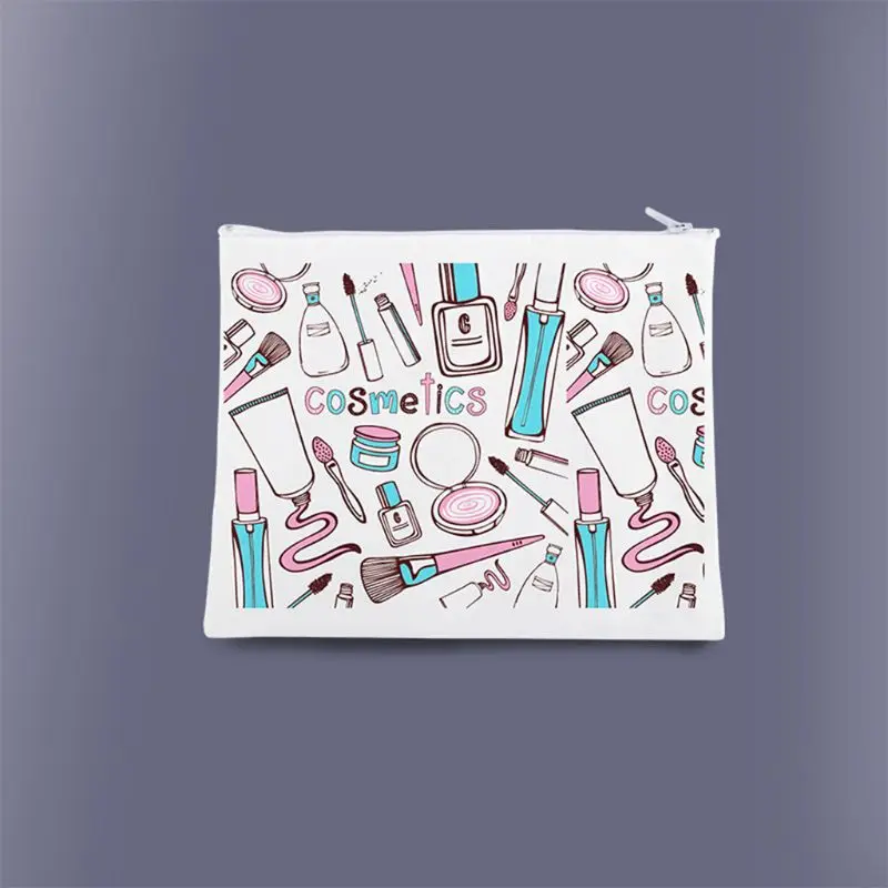 10 шт. женские текстильные косметички с термопереводом для макияжа туалетные