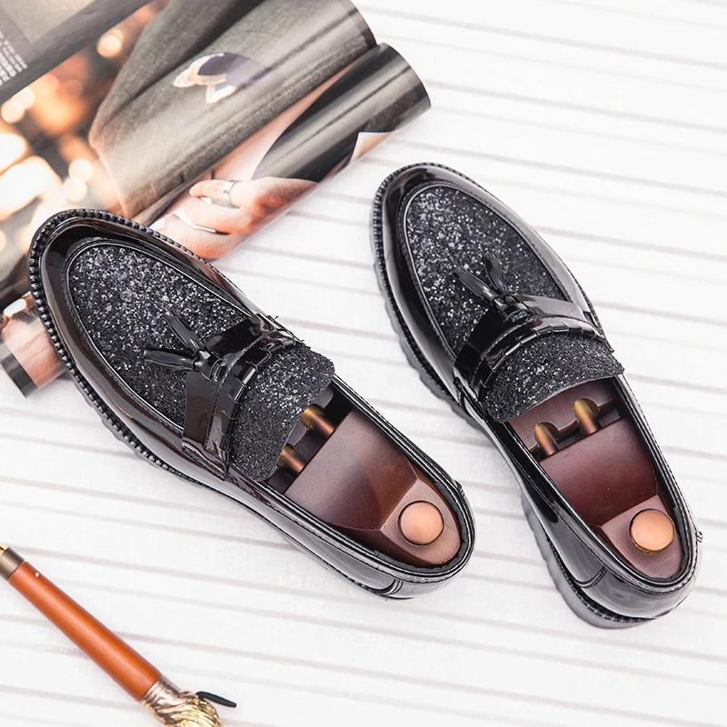 Новинка мужская повседневная обувь в стиле хип хоп мужские кожаные лоферы