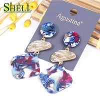 shell bay blue acrylic earrings fashion jewelry long earrings women drop earrings korean boho earings resin earring cc wholesale