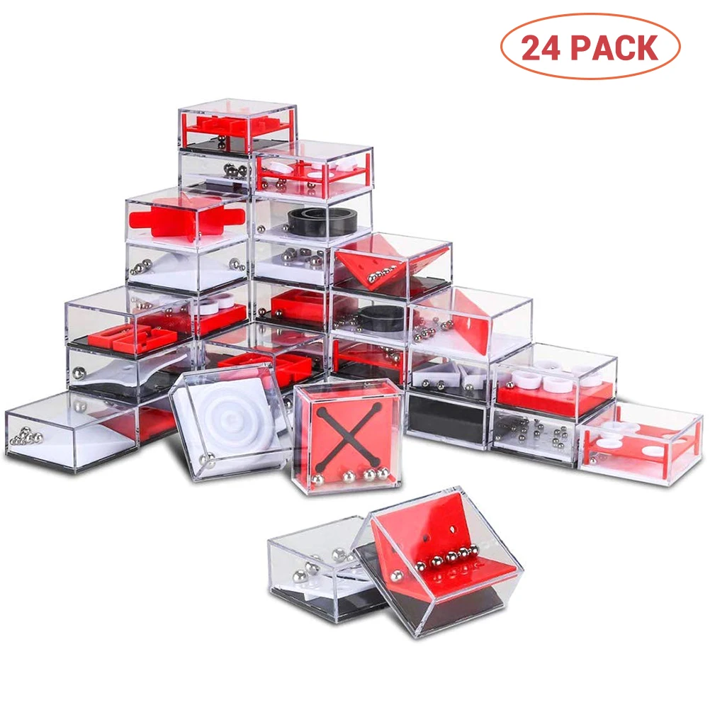 24 шт./компл. сбалансированный лабиринт игры-головоломки со стальными шариками