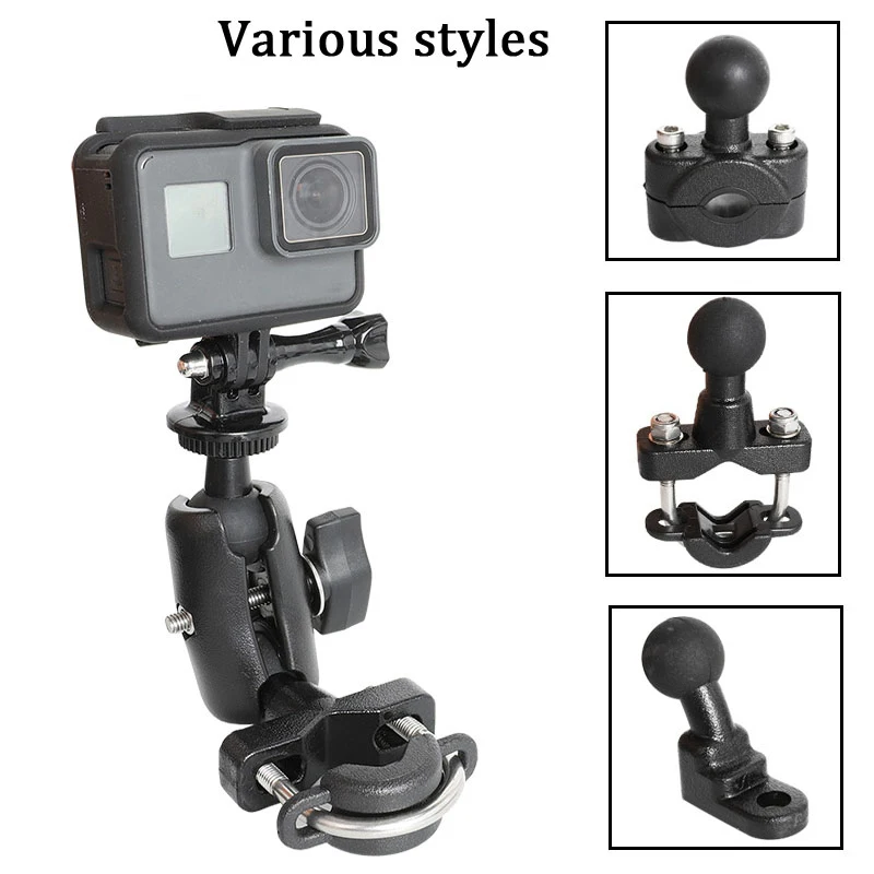 

For Go Pro 9 8 Motorcycle Handlebar Holder Yi 4K Rear Mirror RAM Mount For Sony SJCAM DJI Osmo Action Camera Accessory