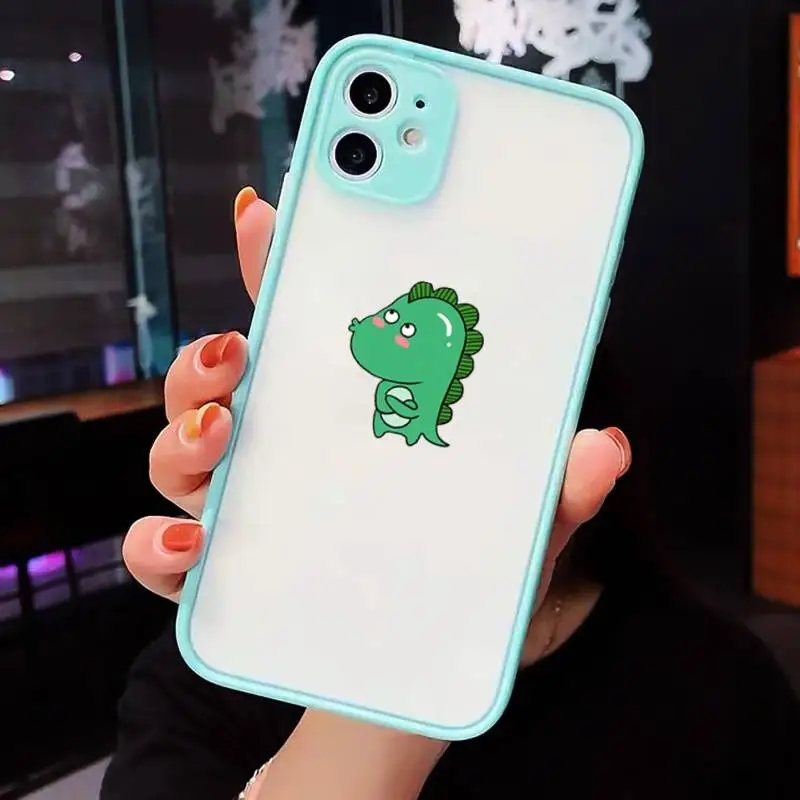 

Creative cute dinosaur Phone Case matte transparent For iphone 7 8 11 12 plus mini x xs xr pro max cover