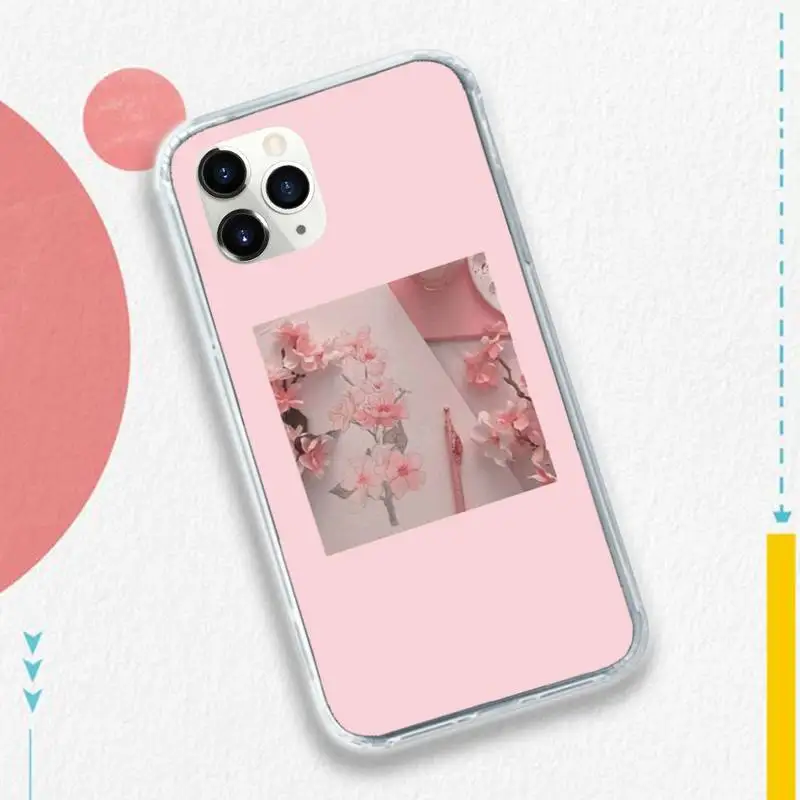 

Pink aesthetics Flower Summer Phone Case for iPhone 11 12 mini pro XS MAX 8 7 6 6S Plus X 5S SE 2020 XR
