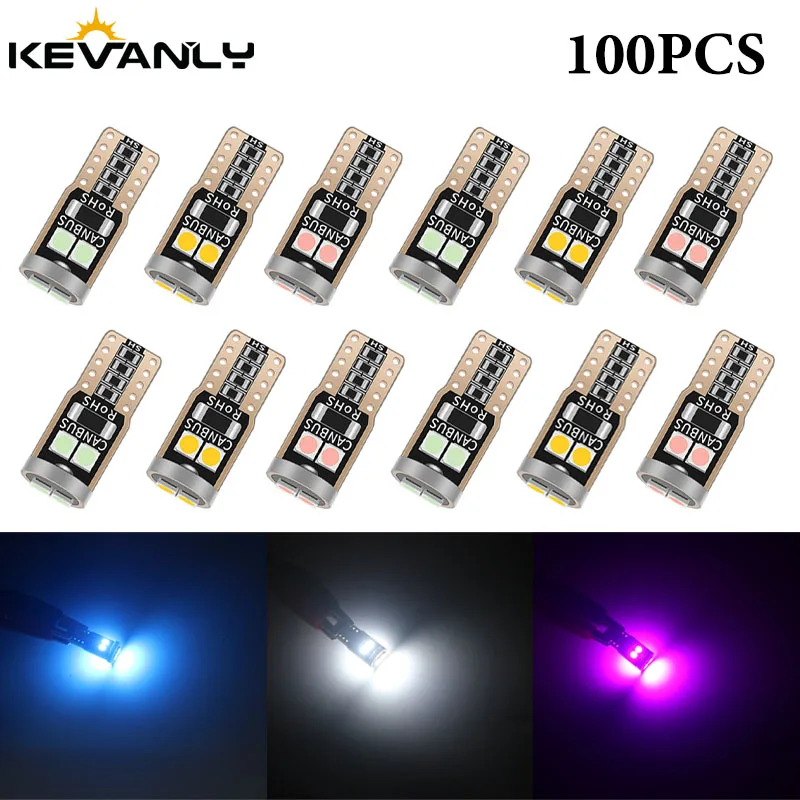 100 шт. светодисветодиодный T10 CANBUS W5W 3030SMD 6SMD 194 168 Автомобильный Интерьер лампа для