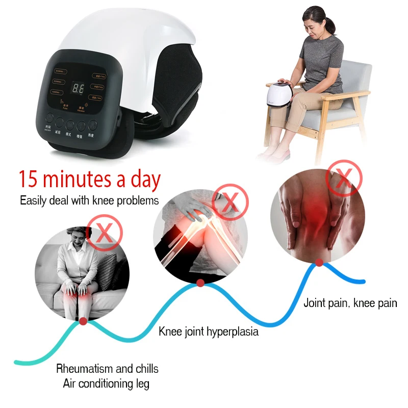Vibrator Heating Knee Massager Far Infrared Joint Osteoarthritis Shoulder Support Brace Pain Relief Treatment |