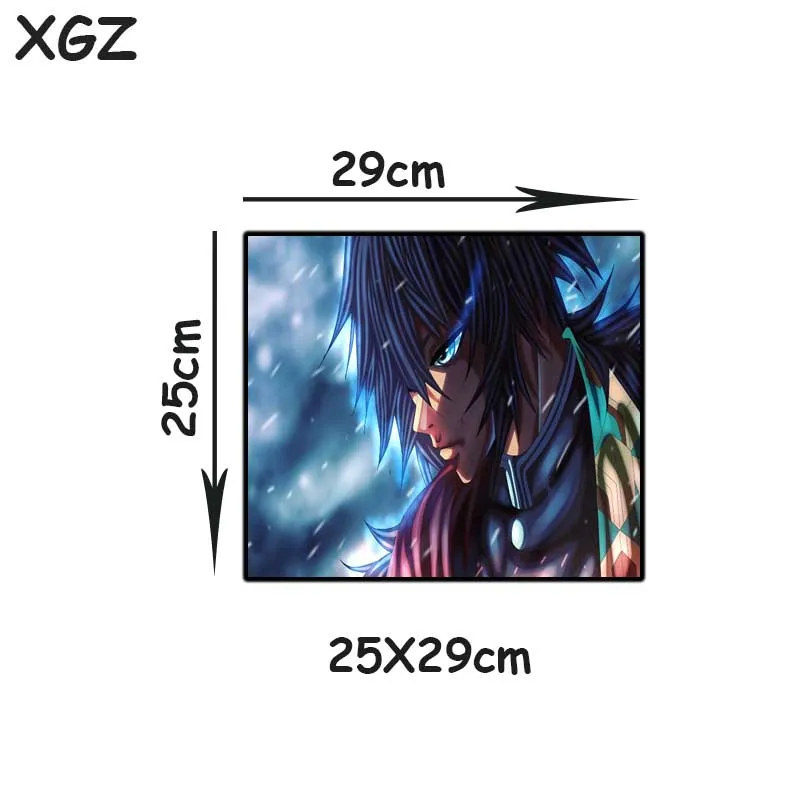 

XGZ Anime Demon Slayer Kimetsu No Yaiba Large Mouse Pad Black Lock Edge Home Computer Table Mat Coaster Rubber Stripe Non-slip