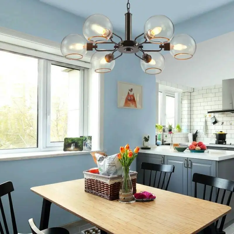 Deco chambre lustre pendente стеклянный шар для украшения дома E27 светильник suspendu deco |