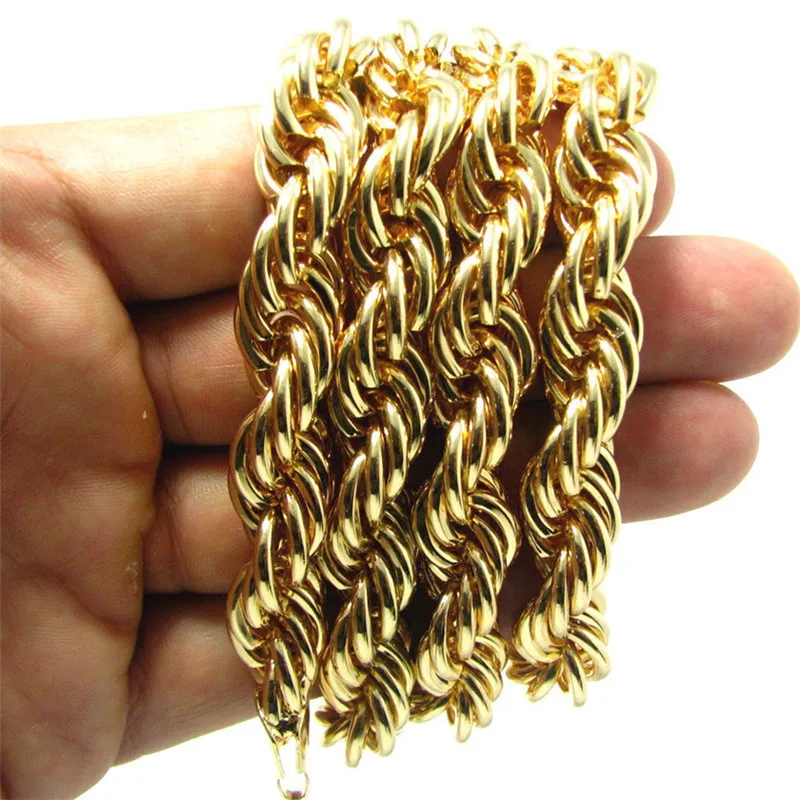 В стиле хип хоп с Цепочки и ожерелья Ширина 10 мм витая веревка цепи для Для мужчин