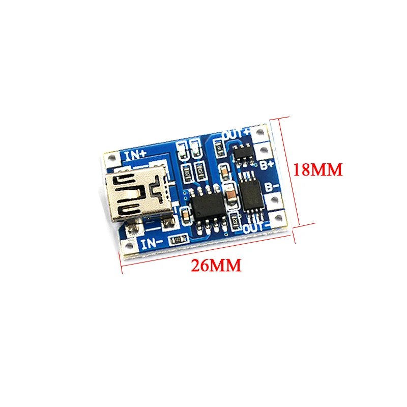 TP4056 + защита двойной функции 5 в 1A Micro USB 18650 литиевая батарея зарядное устройство