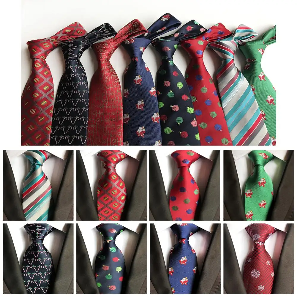 Женские модные галстуки полосатые рождественские для мужчин красные зеленые