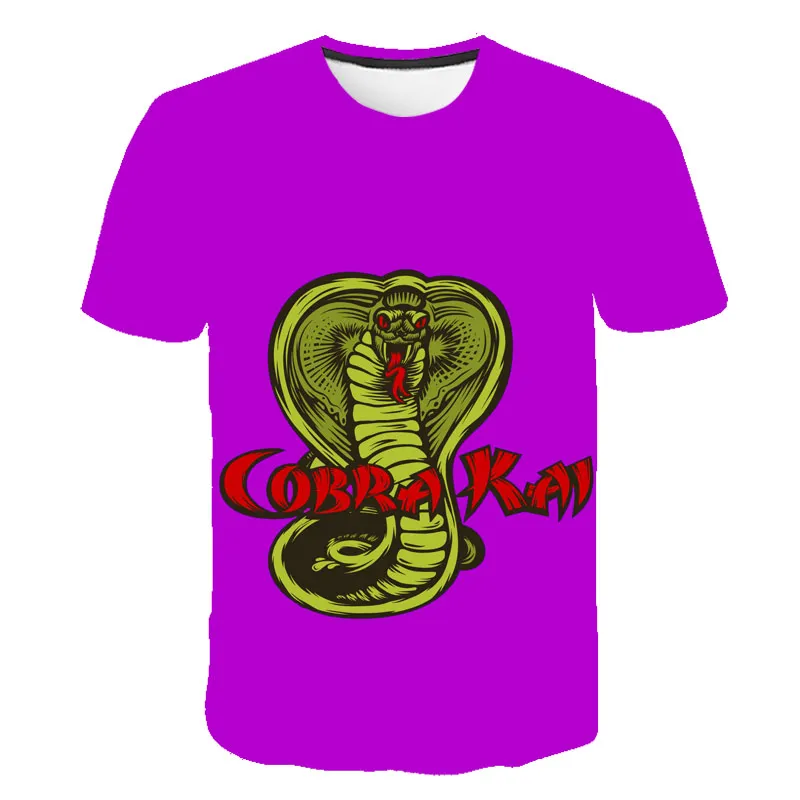 

New Cobra Kai T Shirt Boys Cool Summer Tops Cartoon T-shirt Girls Karate Cobra Graphic Tees Hip Hop Unisex Funny Tshirt 2021