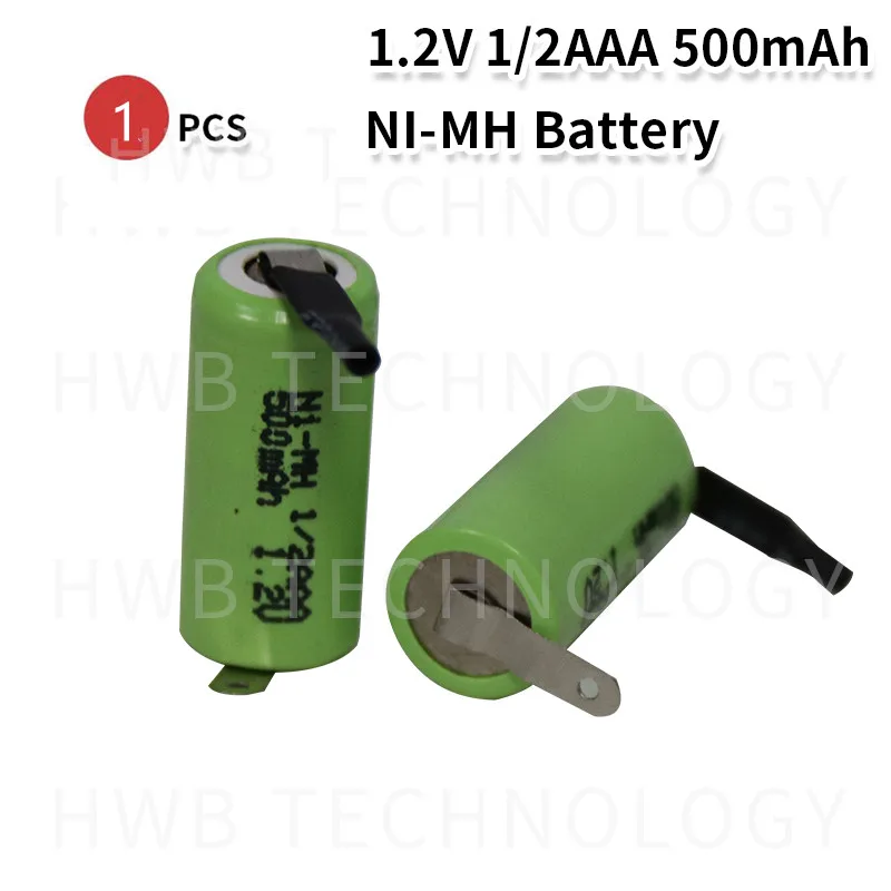 KX Оригинальный Новый 1 2 V 1/2AAA 400mAh Ni-MH 1/2 AAA перезаряжаемая батарея с контактами