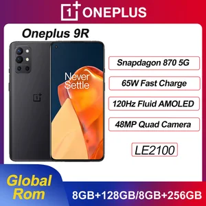 global rom oneplus 9r 5g smartphone 8gb 128gb snapdragon 870 120hz amoled display 65w warp 48mp quad support ota and nfc free global shipping
