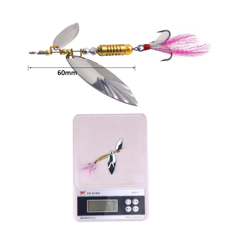 

1PCS Metal Spin VIB Sequins Fish hook Hard Bait Fishing Lure 60mm/6g Artificial Bait Wobbler Crankbait Jig Minnow Fishing tackle