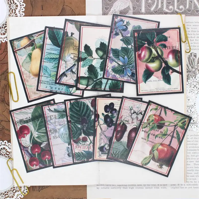 Ksccraft 12 шт. фруктовые иллюстрации Vellum бумажные этикетки наклейки для скрапбукинга