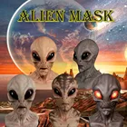 Маска Инопланетянина на Хэллоуин, страшная ужасная маска Инопланетянина с большими глазами, страшная маска Инопланетянина на всю голову, латексная маска, волшебная маска монстров, маска монстров