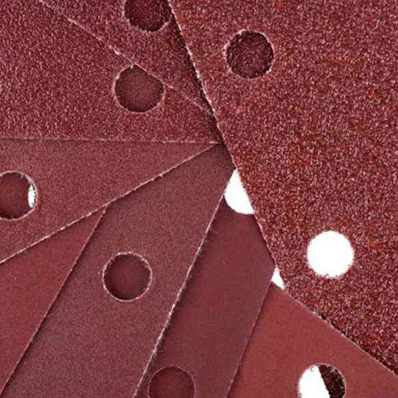 

50Pcs 8 Holes Sand Paper Sheets Brown Sandpaper for Polishing Swing Grinder 40-120 Grit Orbital Sanders Tools 185mm