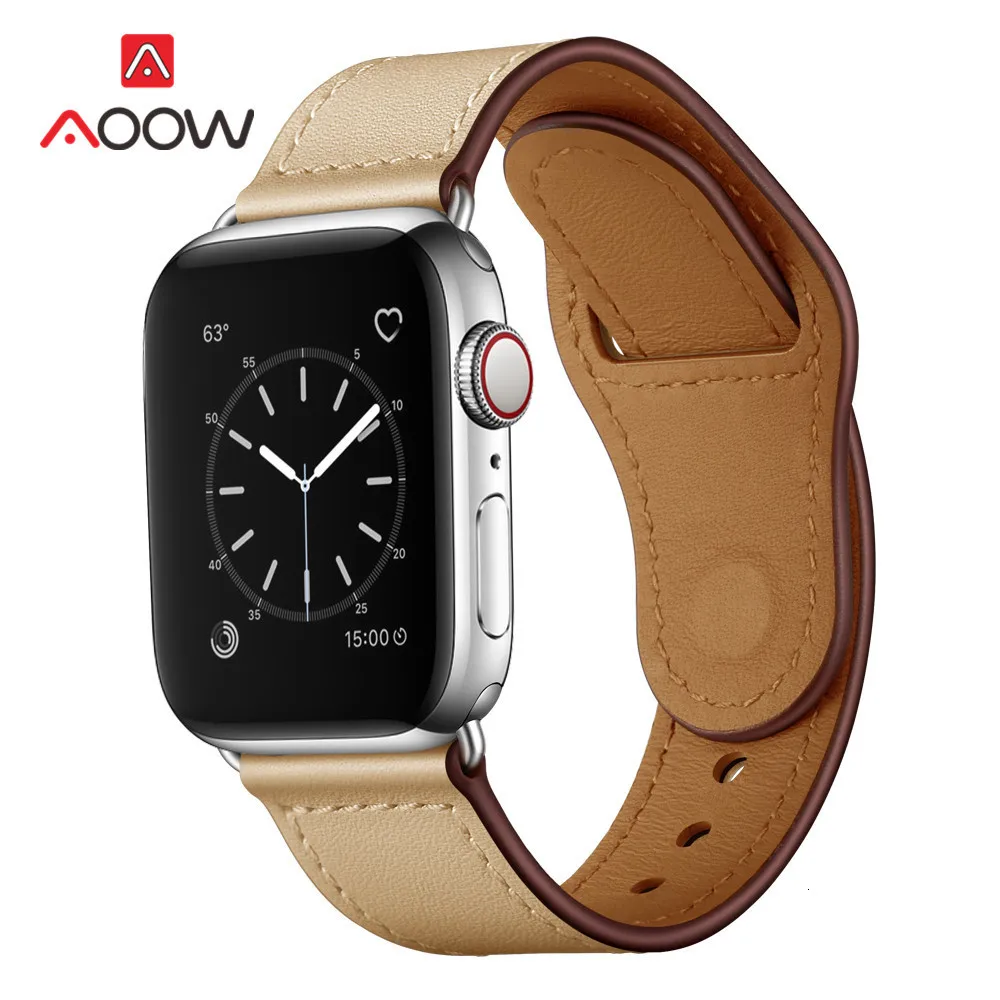 Ремешок из натуральной кожи для Apple Watch 4, 40 мм, 44 мм, 38 мм, 42 мм, высокое качество, для мужчин и женщин, ремешок для часов, браслет для iWatch 1, 2, 3