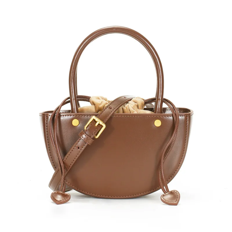 

women's 2021 bag Koreannew fashion bag draw rope hand-held slanted across one-shoulder cute side bag