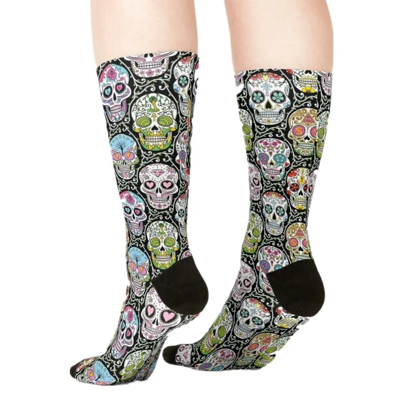 

Women's socks kawaii Sakura blossom in deep blue Printed Socks Women harajuku Happy Funny Novelty cute girl gift Socks for women