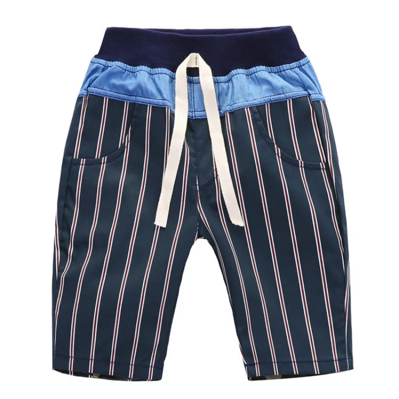 Boys Casual Knee Length Plaid Striped Print Shorts Outfits Kids Summer Comfy Straight Pants Fashionable Children Bottom Wear |
