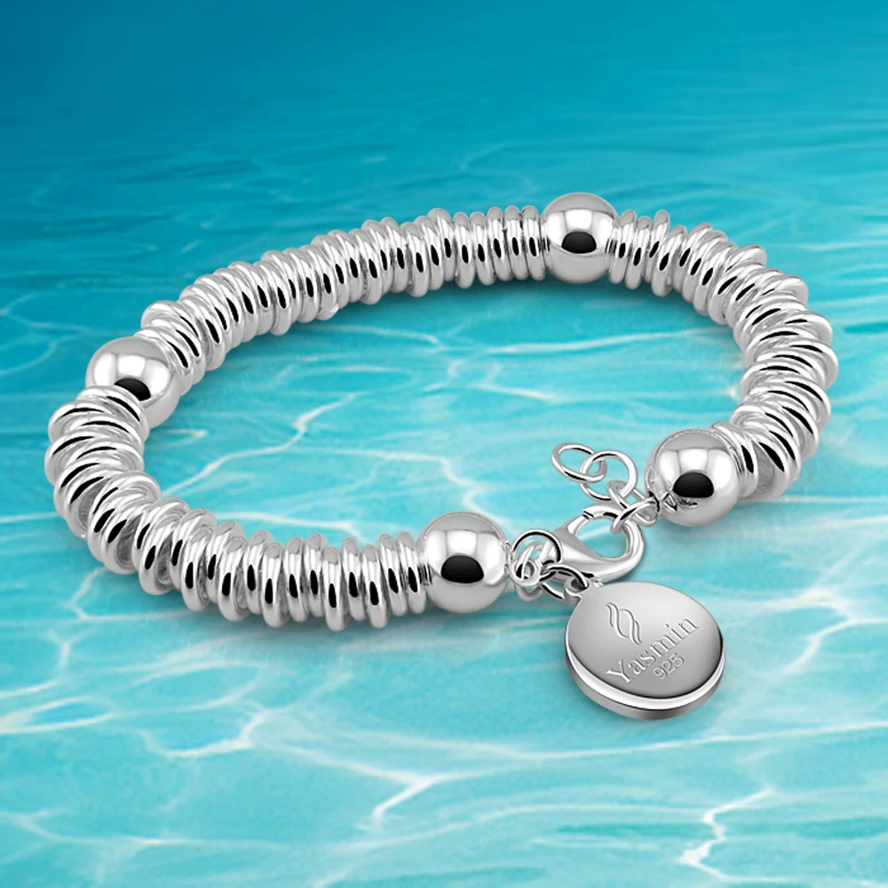 Браслеты-цепочки и звеньев браслеты из стерлингового серебра 925 пробы для женщин