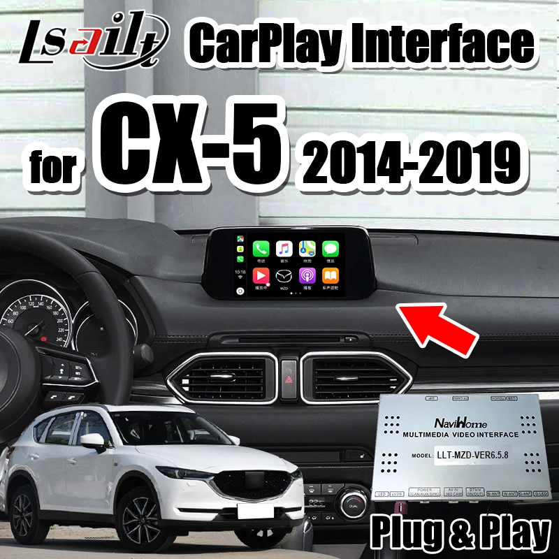 Фото Интерфейс CarPlay для Mazda авто от Lsailt с youtue Wi-Fi USB Android CX-5 2014-2020 |