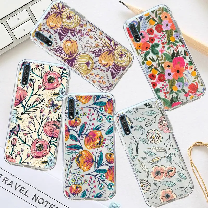 Чехол для телефона с цветочным узором в стиле ретро Huawei honor P mate 40 20 30 10 50 i 9 x pro lite 8a |