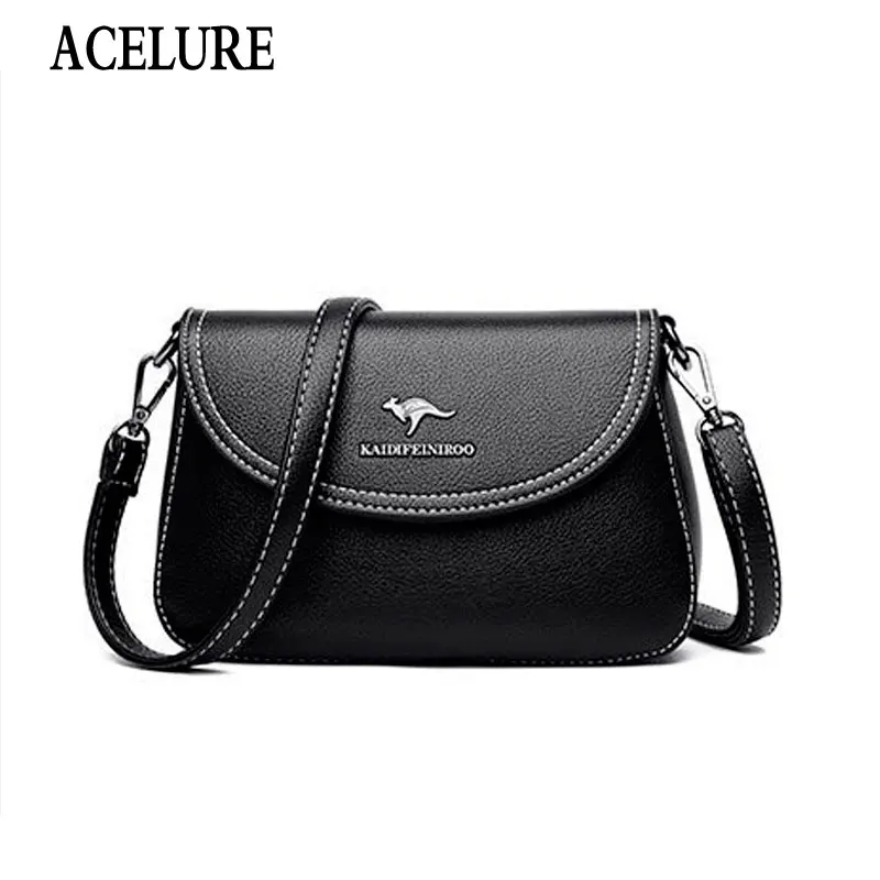 

PU Leather Messengerbags Female Flap High-quality Designer Simple Fashion Shoulder Crossbody Bags Luxury Elegant Ladies