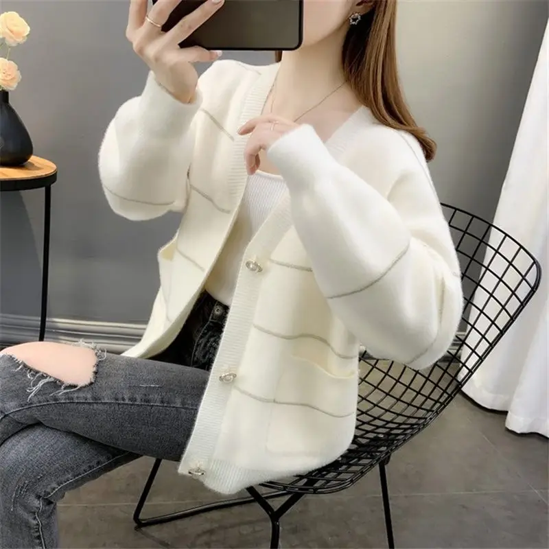 

Женский норковый бархатный кардиган, свитер, куртка, верхняя одежда, весна-осень 2021, новая популярная стильная женская одежда, Трендовое вяз...