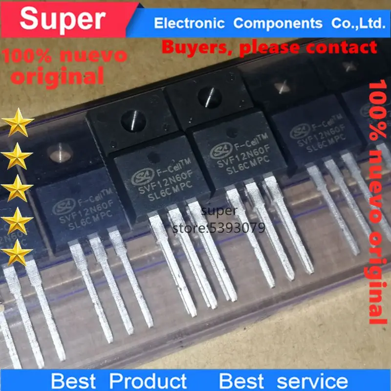 ТРАНЗИСТОР оригинальный 100% nuevo 10 unids/lote MOSFET SVF12N60F SVF12N65F SVF10N65F SVF10N60F SVF8N60F|Аксессуары