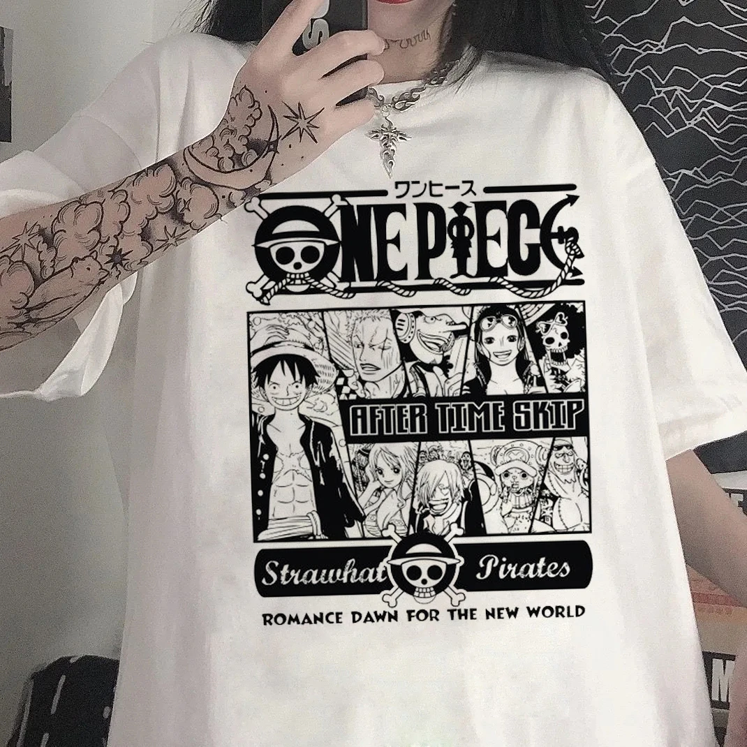 Модная суперкрутая Футболка с принтом Луффи из аниме One Piece коротким рукавом