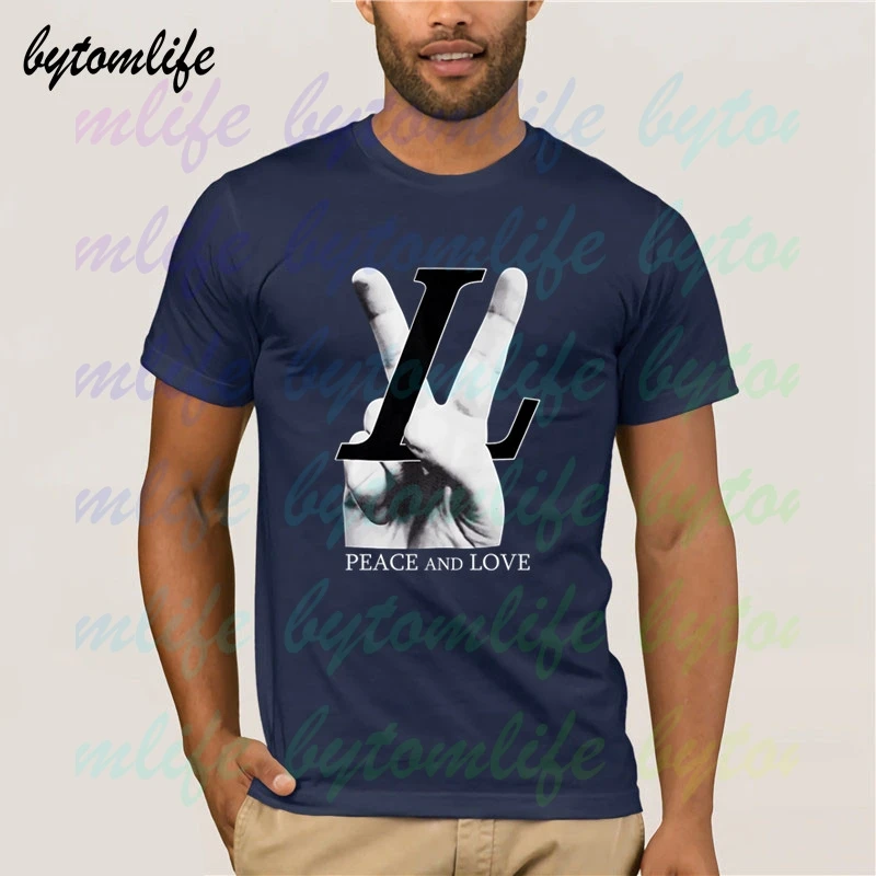 New Novelty 2020 Punk Unisex Fashion T Shirt 3d Peace And Love Louis V T-shirt Hip Hop Skateboard Street Cotton T-shirts Tee Top | Мужская