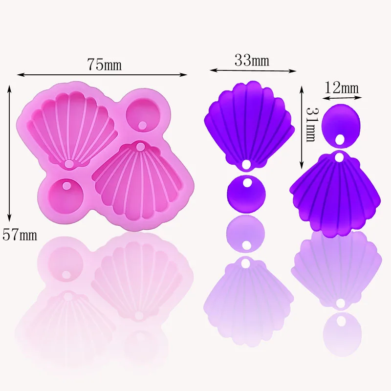 

Shell, pearl, keychain with hole silicone mold DIY epoxy resin crafts necklace pendant jewelry making mold