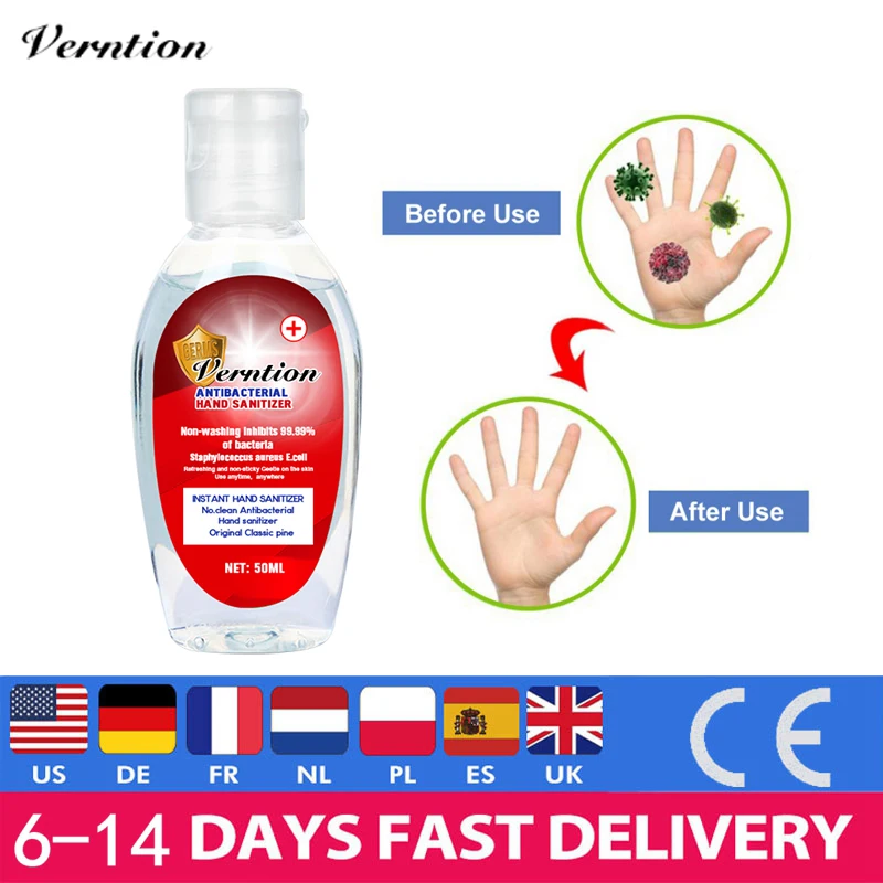 Portable Hand Sanitizer Gel Alcohol Disinfection Disposable Anti-Bacteria Moisturizing Quick-Dry Liquid Soap |