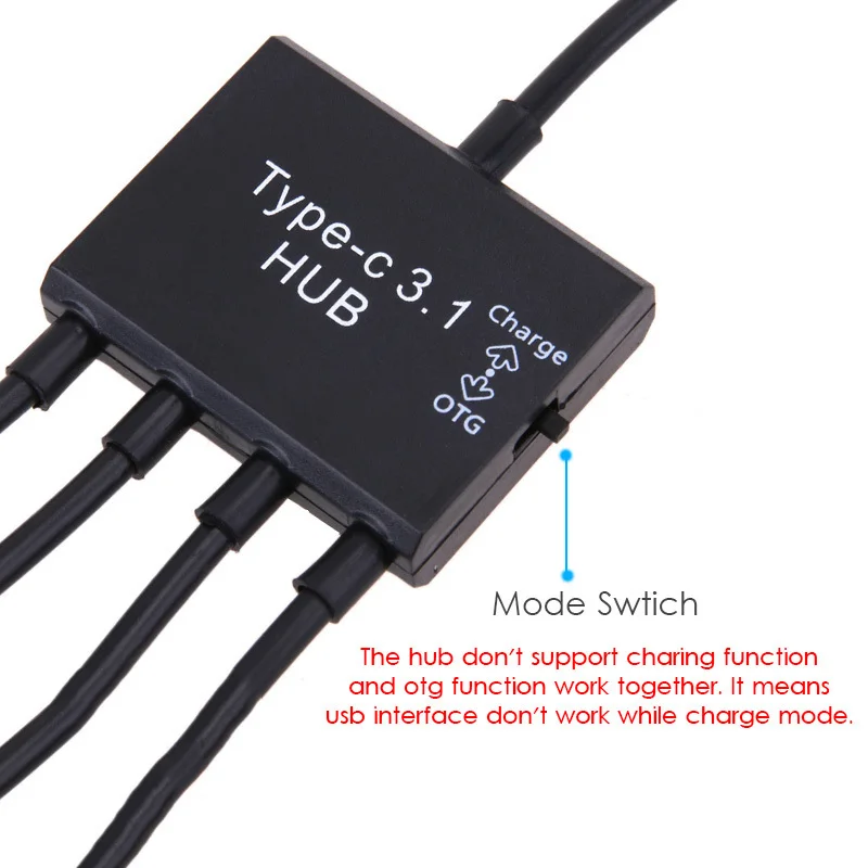 4 в 1 тип-c до 3 портов usb-концентратор, адаптер с микро OTG зарядным портом type C USB сплиттер аксессуары для компьютера телефона планшета