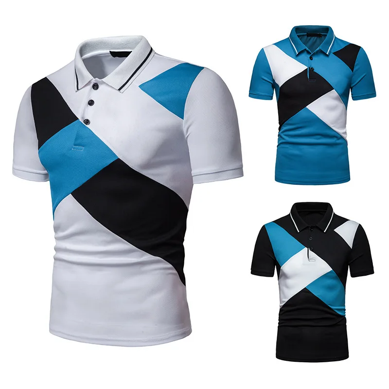 Мужская футболка с коротким рукавом белая футболка-поло отложным воротником